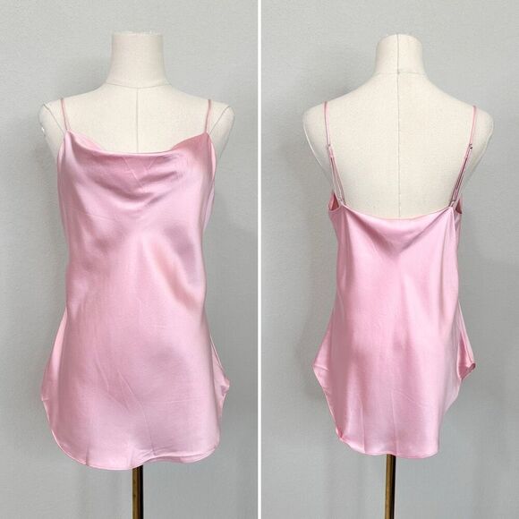 Cinq a Sept Marta Cami S Venus Pink Silk Cowl Neck Romantic Coquette Classic - Picture 3 of 12